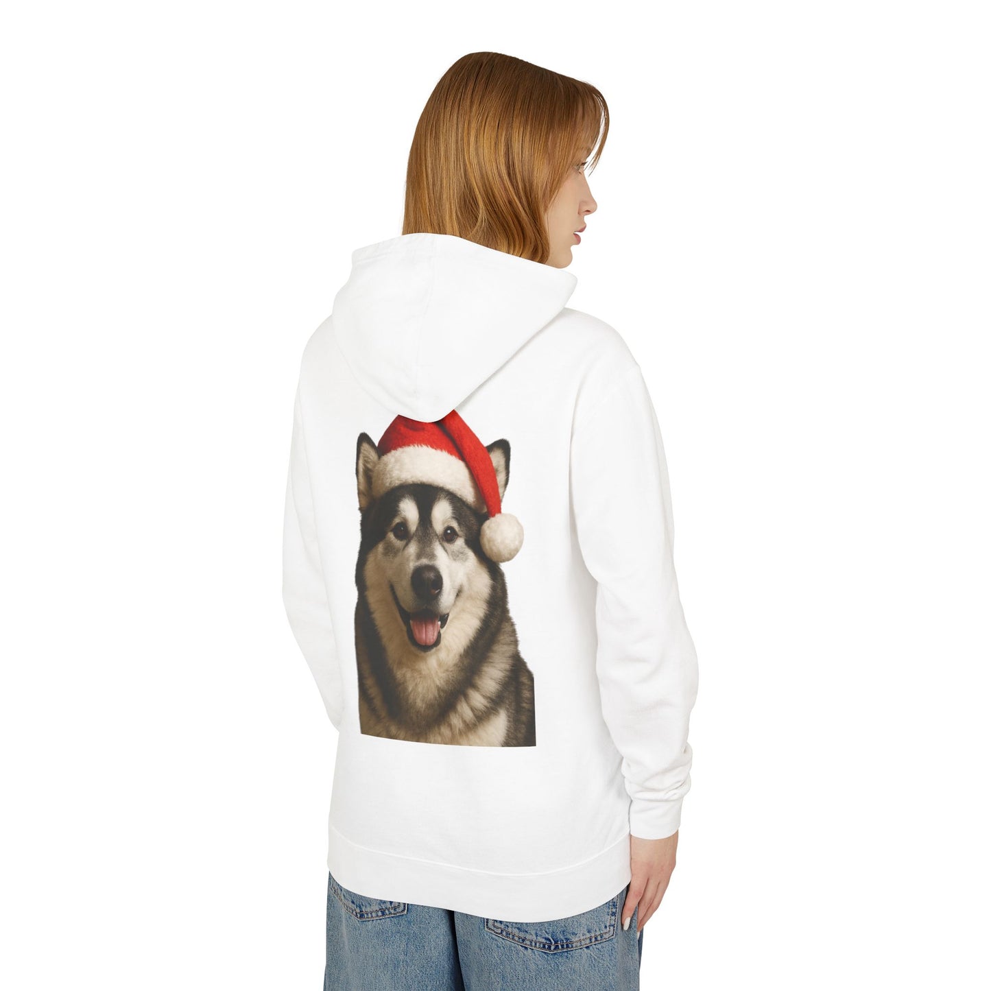 Santa Paws Malamute Unisex Lightweight Hoodie
