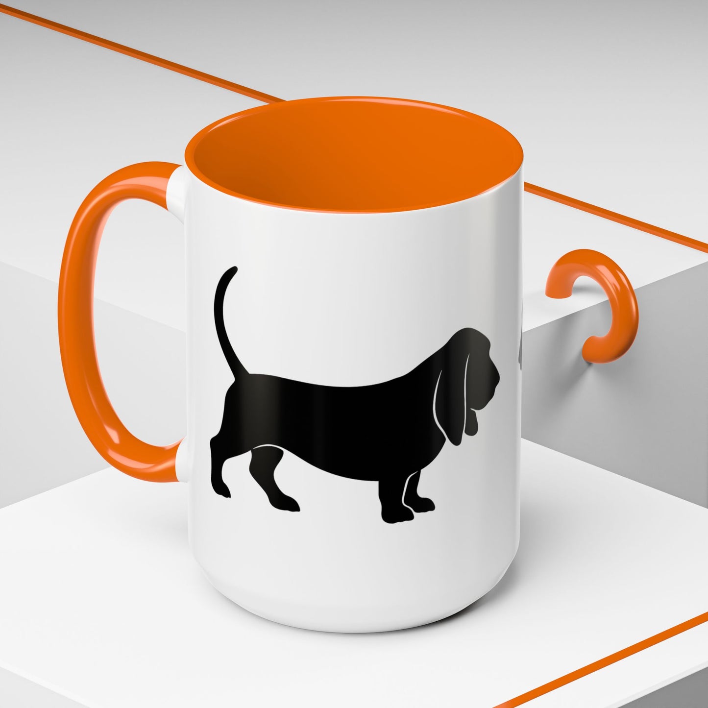 Basset Silhouette 2-Tone Coffee Mug