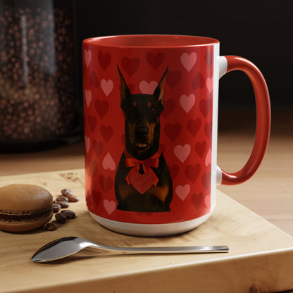Cupid's Companion Doberman 2-Tone Coffee Mug
