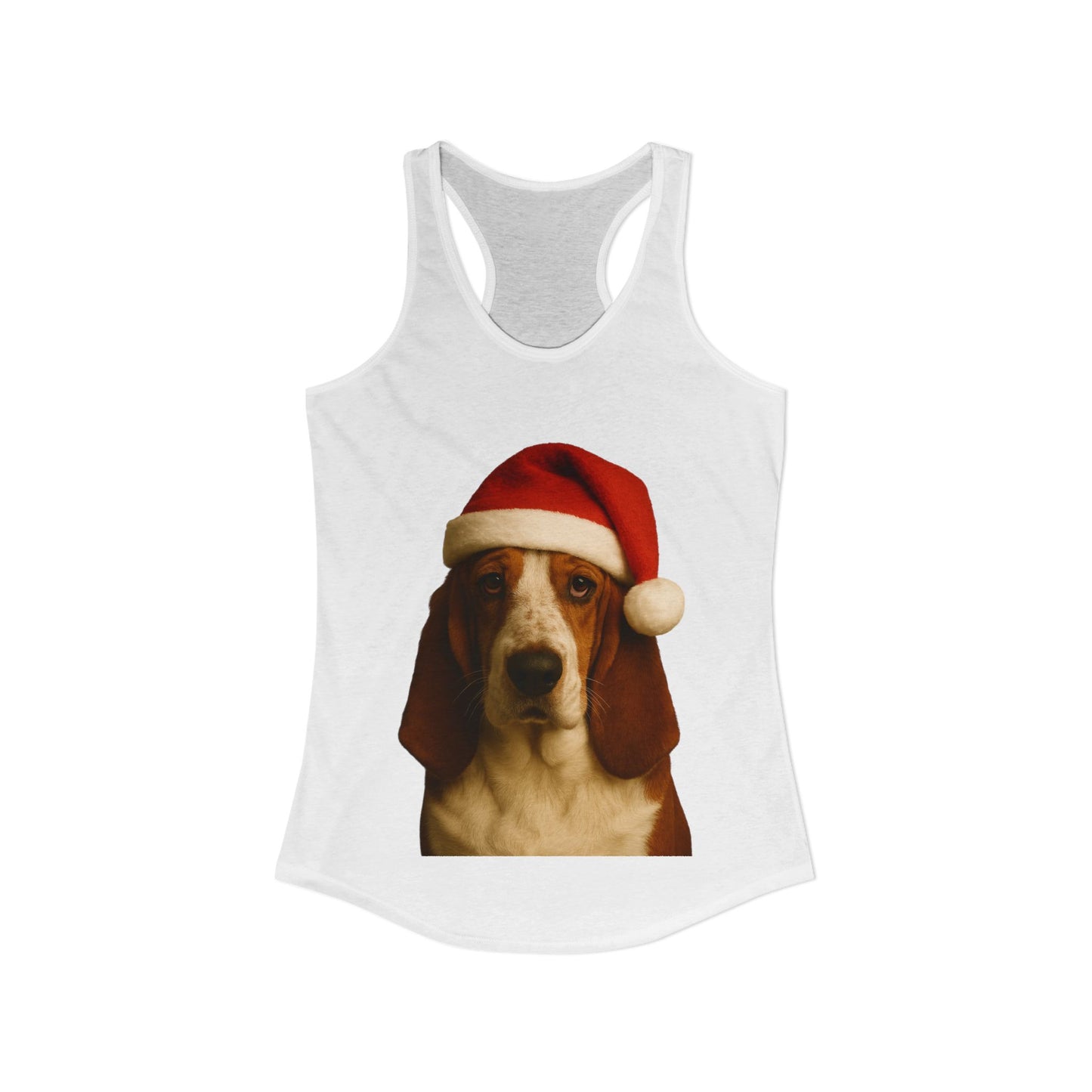 Santa Paws Basset Women's Racerback Tank