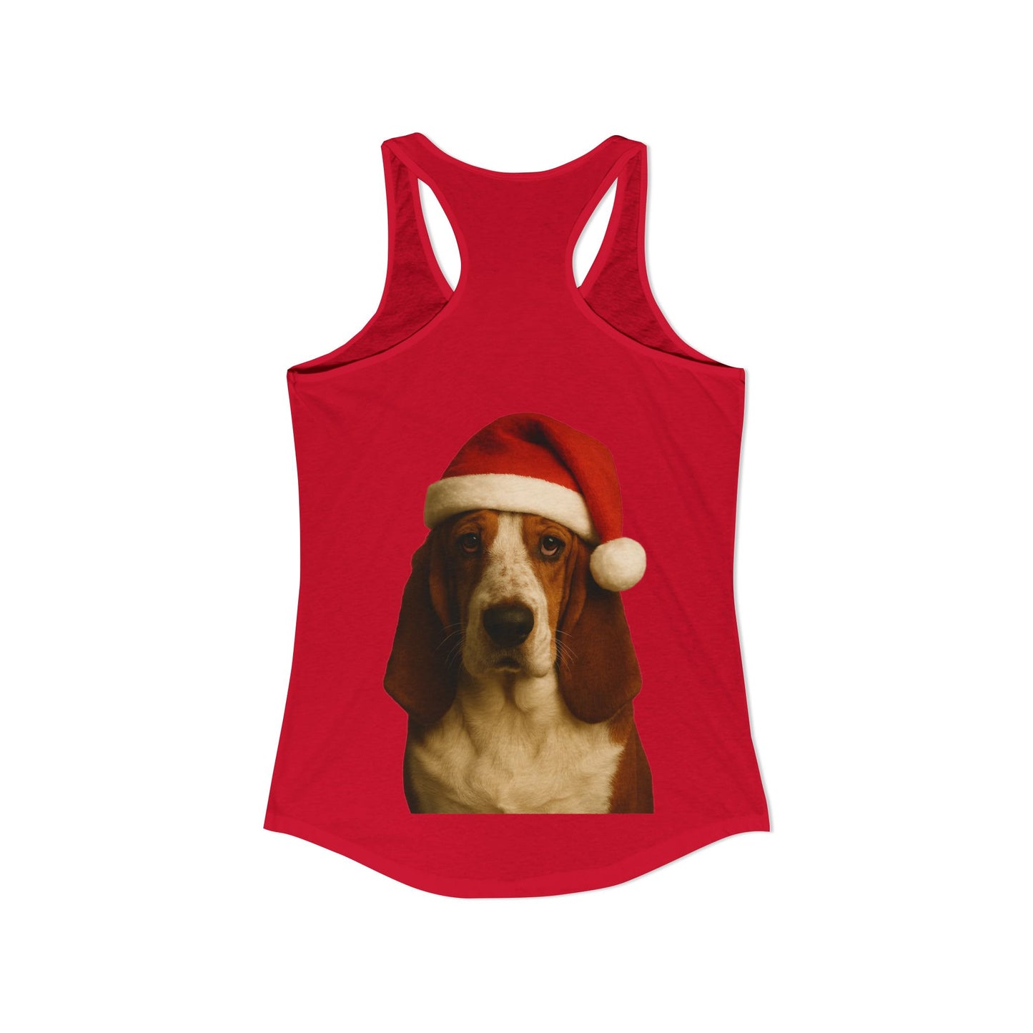 Santa Paws Basset Women's Racerback Tank
