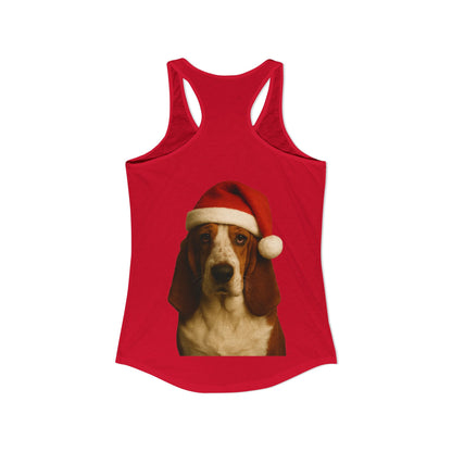 Santa Paws Basset Women's Racerback Tank