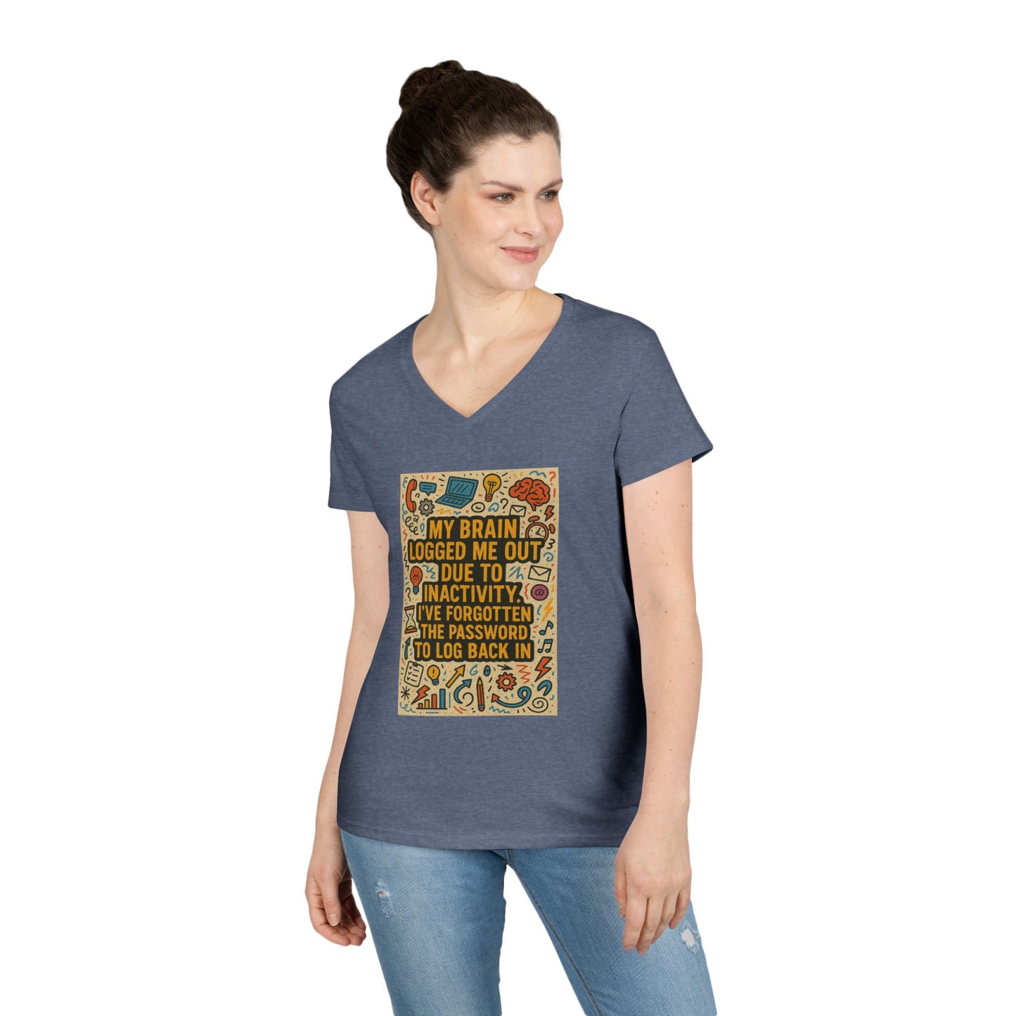 Logged Out Women's V-Neck T-Shirt