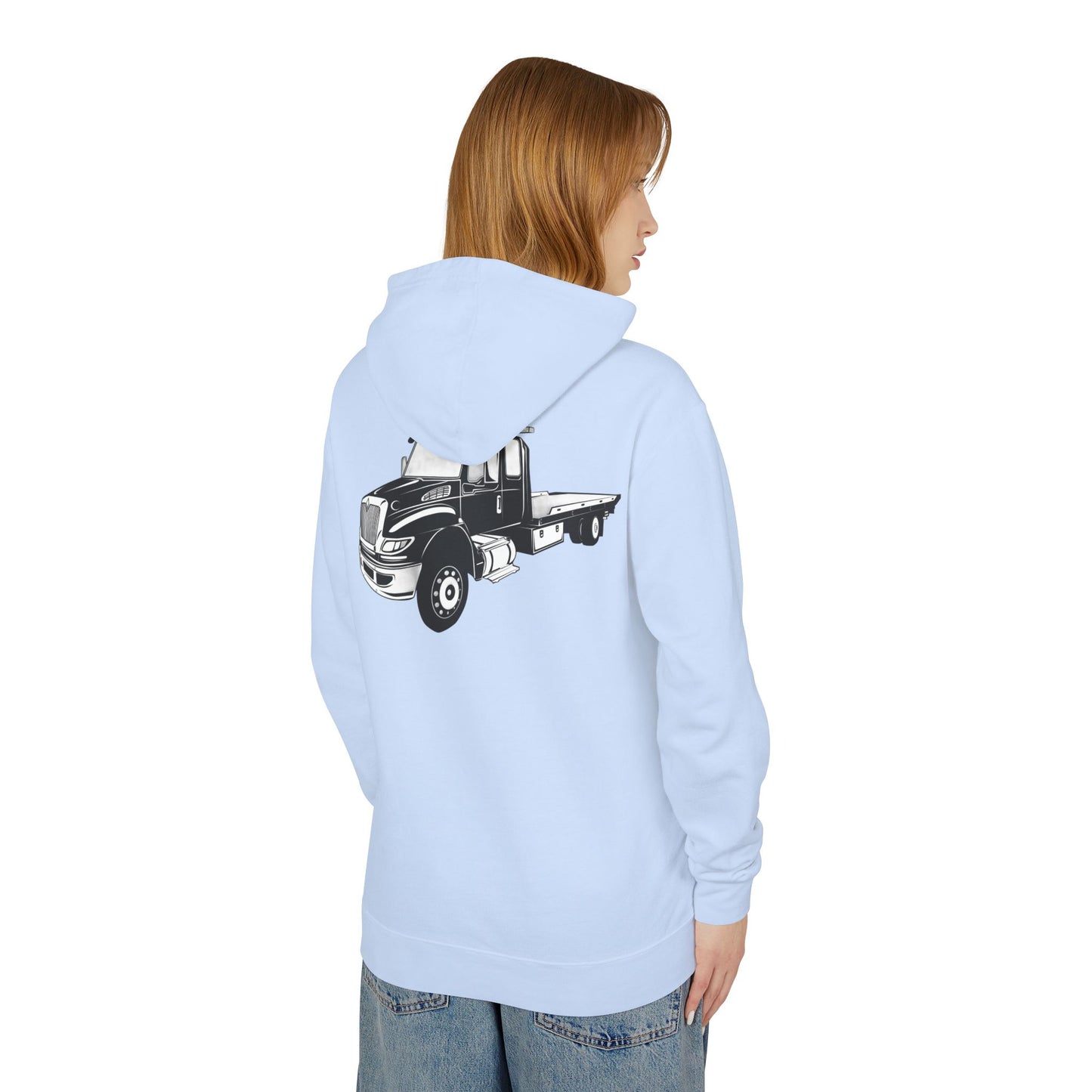 Flatbed Tow Truck Unisex Lightweight Hoodie