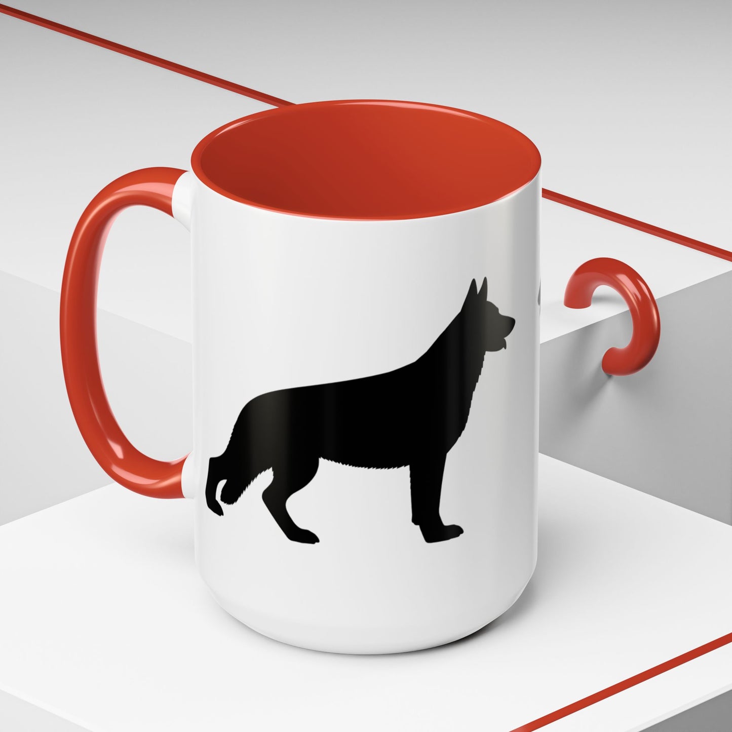 German Shepherd Silhouette 2-Tone Coffee Mug