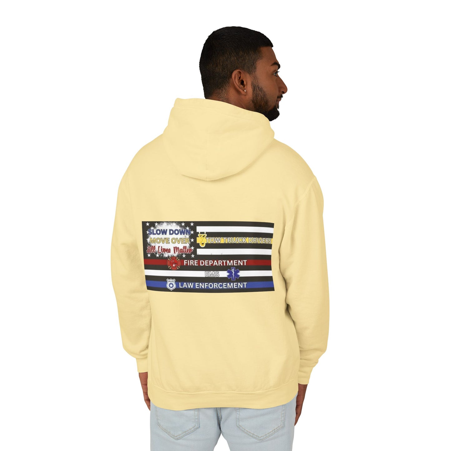 Slow Down Move Over Flag Unisex Lightweight Hoodie