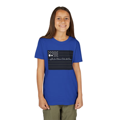 Thin Blue Line Youth Unisex Short Sleeve Crewneck Tee