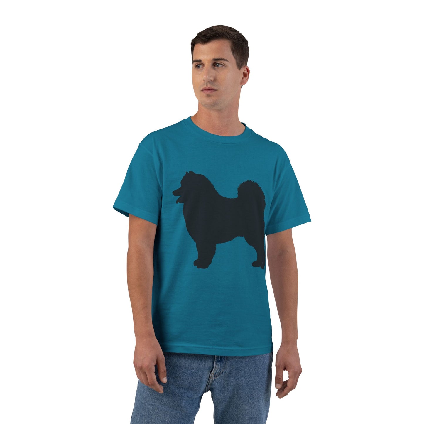 Samoyed Silhouette Men's Short-Sleeve Crewneck Tee