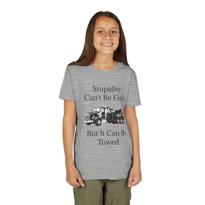 Stupidity Heavy Tow Truck Youth Unisex Short Sleeve Crewneck Tee