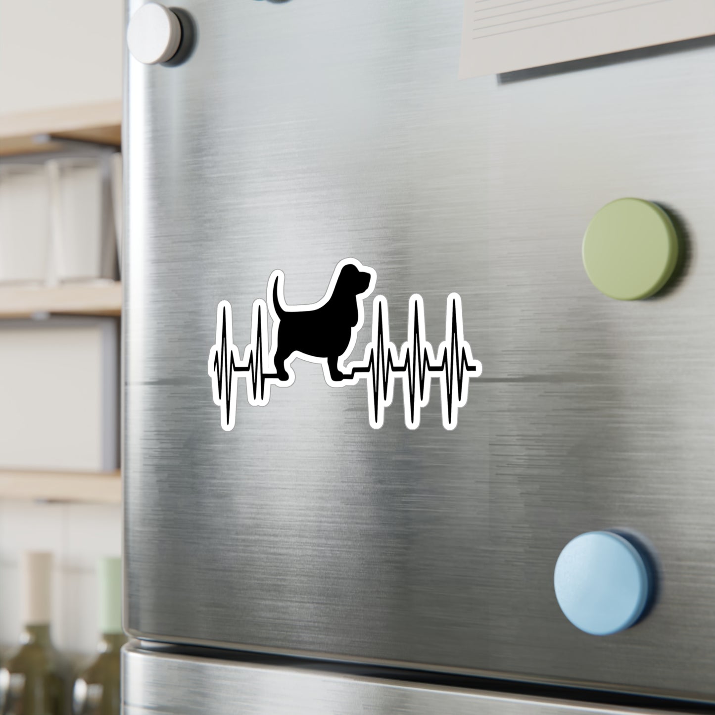 My Heart Beats For Bassets Vinyl Decal