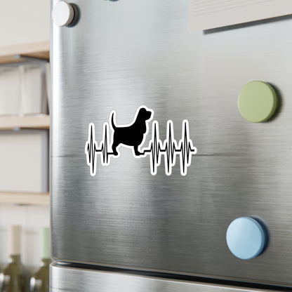 My Heart Beats For Bassets Vinyl Decal
