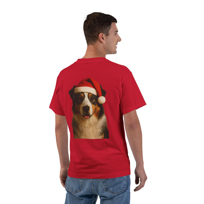 Santa Paws Aussie Men's Short-Sleeve Crewneck Tee