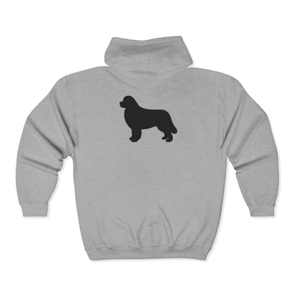 Newfie Silhouette Unisex Full Zip Hoodie