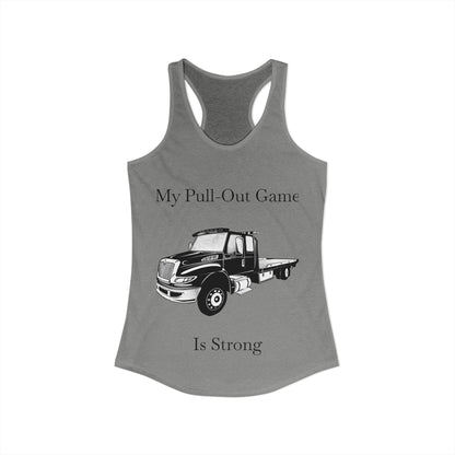 Pull Out Flatbed Tow Truck Women's Racerback Tank