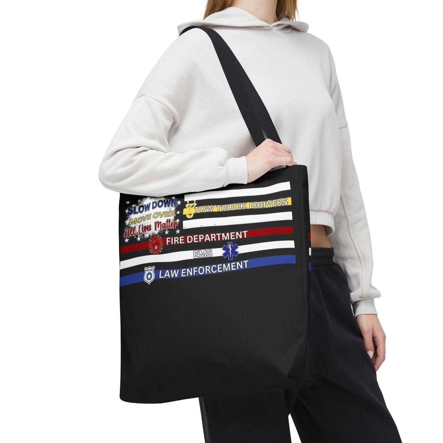 Slow Down Move Over Flag Tote Bag