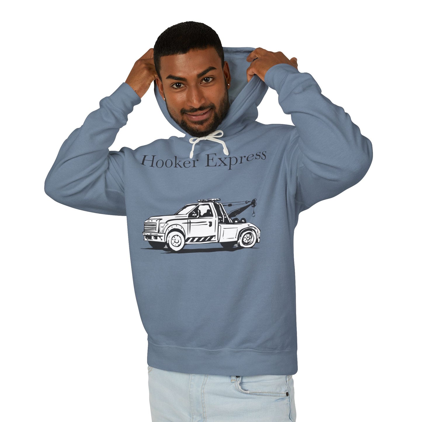 H**ker Express Wheel Lift Tow Truck Unisex Lightweight Hoodie