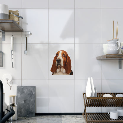 Basset Head Ceramic Photo Tile