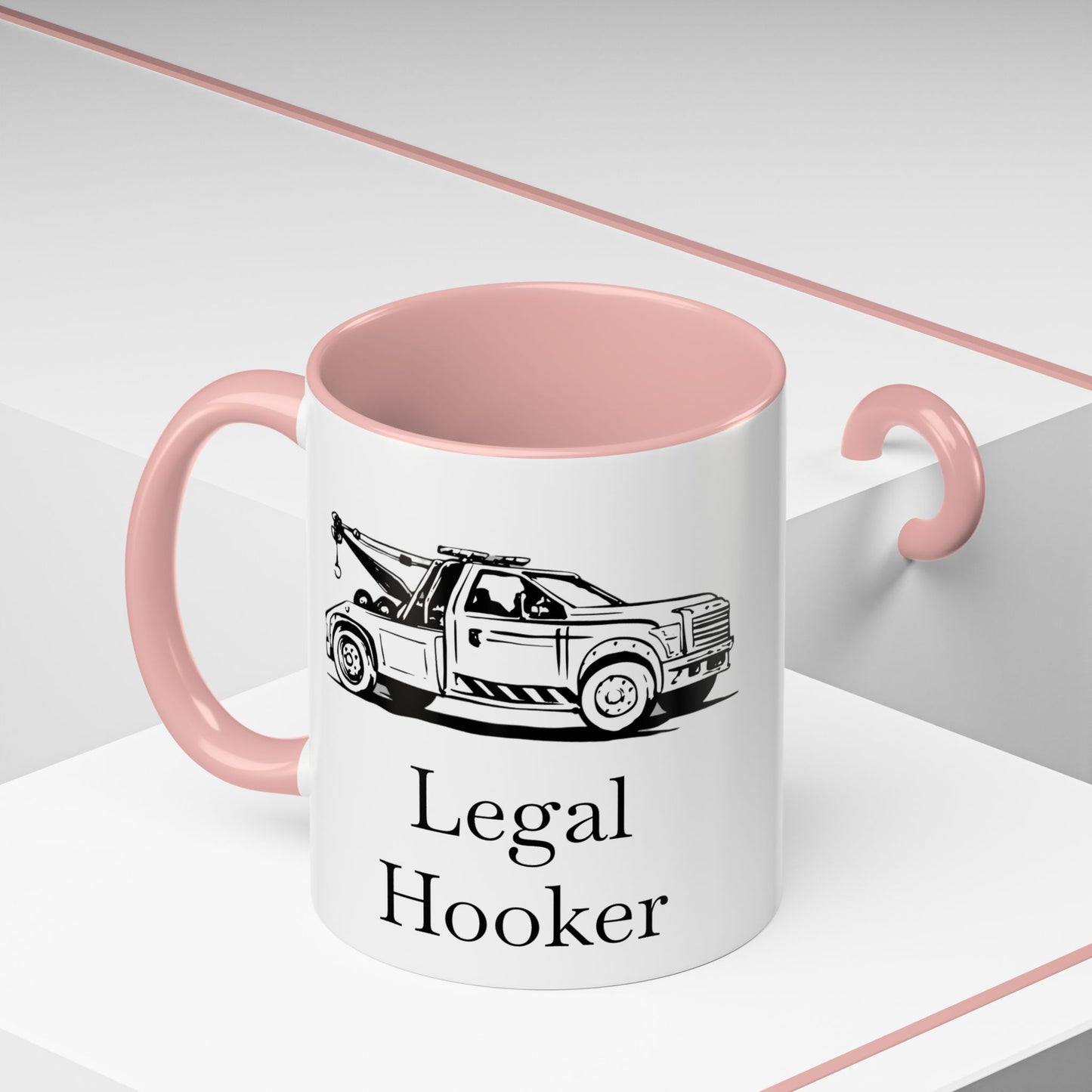 Legal H**ker Wheel Lift Tow Truck 2-Tone Coffee Mug