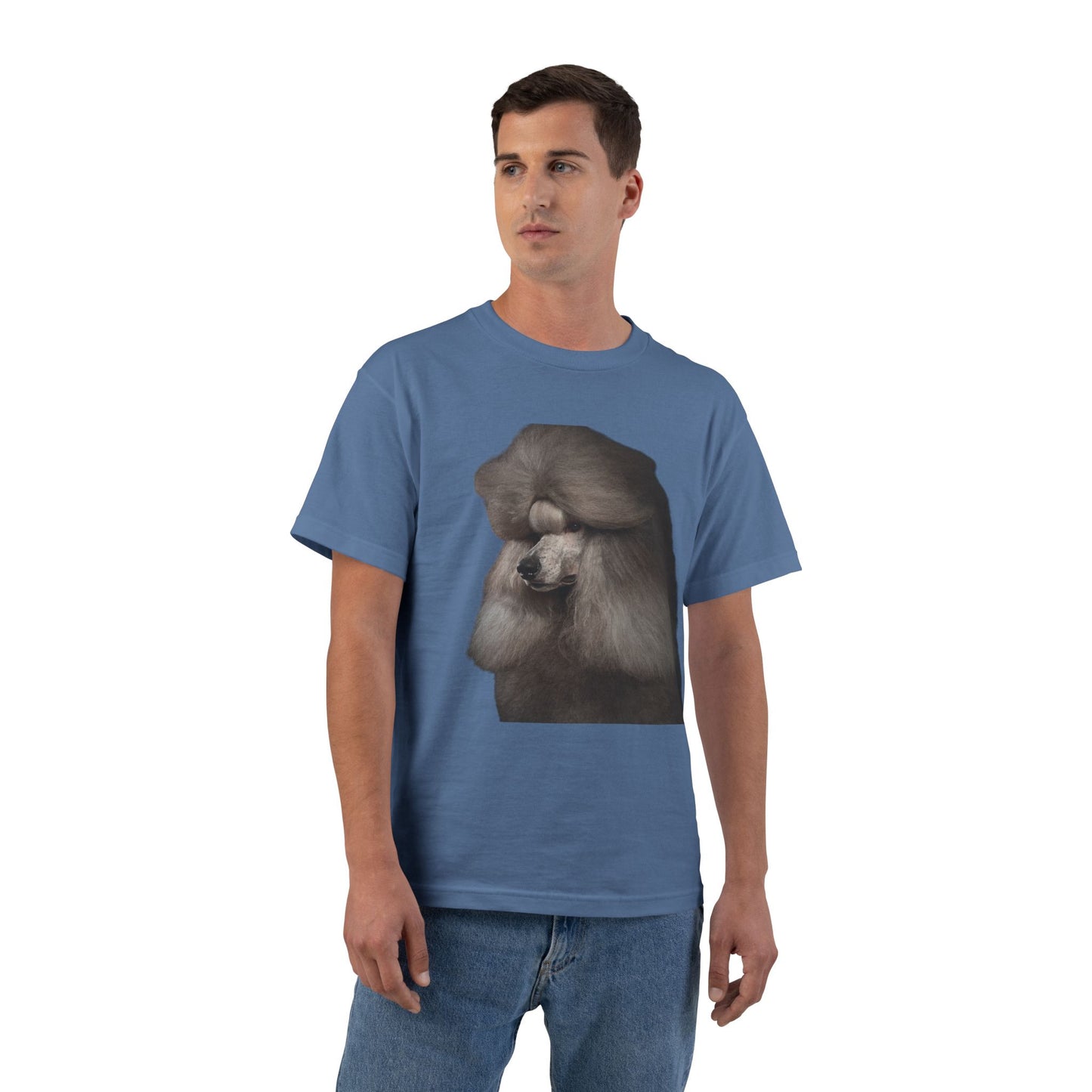 Poodle Head Men's Short-Sleeve Crewneck Tee