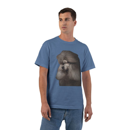 Poodle Head Men's Short-Sleeve Crewneck Tee