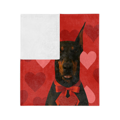 Cupid's Companion Doberman Velveteen Microfiber Blanket