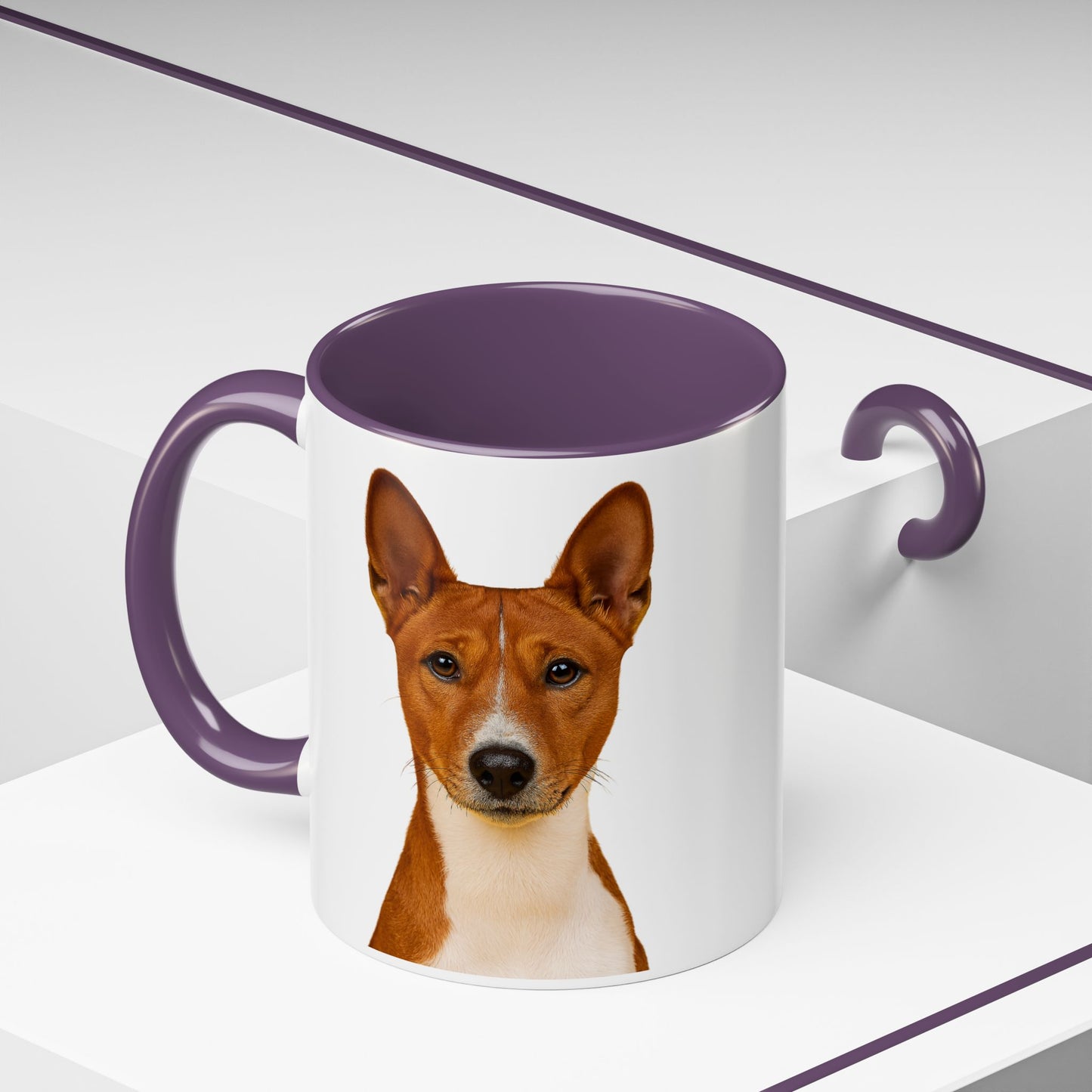 Basenji Head 2-Tone Coffee Mug