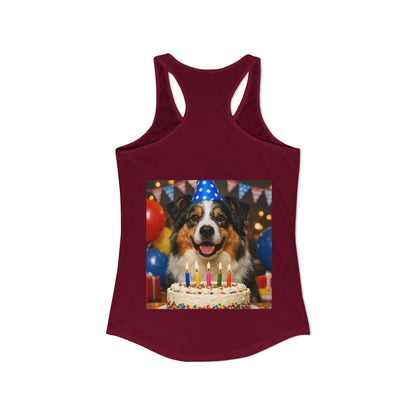 Birthday Buddy Aussie Women's Racerback Tank