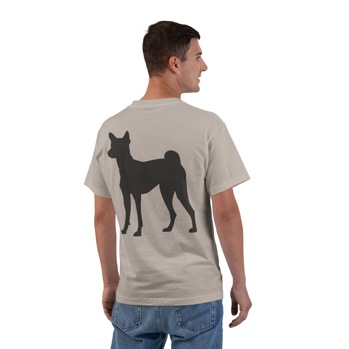Basenji Silhouette Men's Short-Sleeve Crewneck Tee