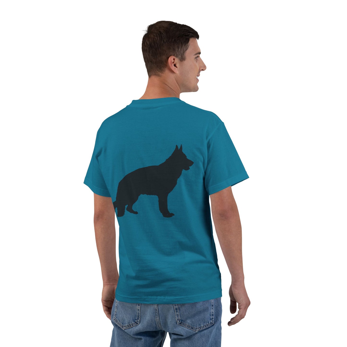 German Shepherd Silhouette Men's Short-Sleeve Crewneck Tee