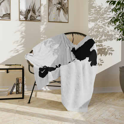 Samoyed Silhouette Velveteen Microfiber Blanket