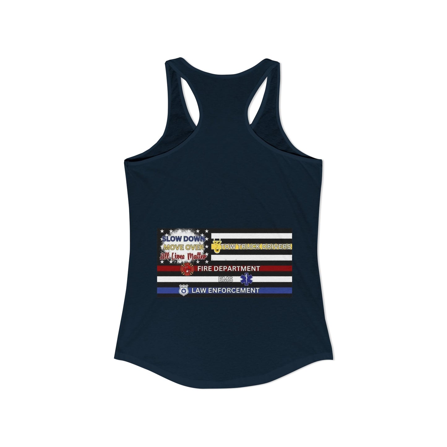 Slow Down Move Over Flag Women's Racerback Tank