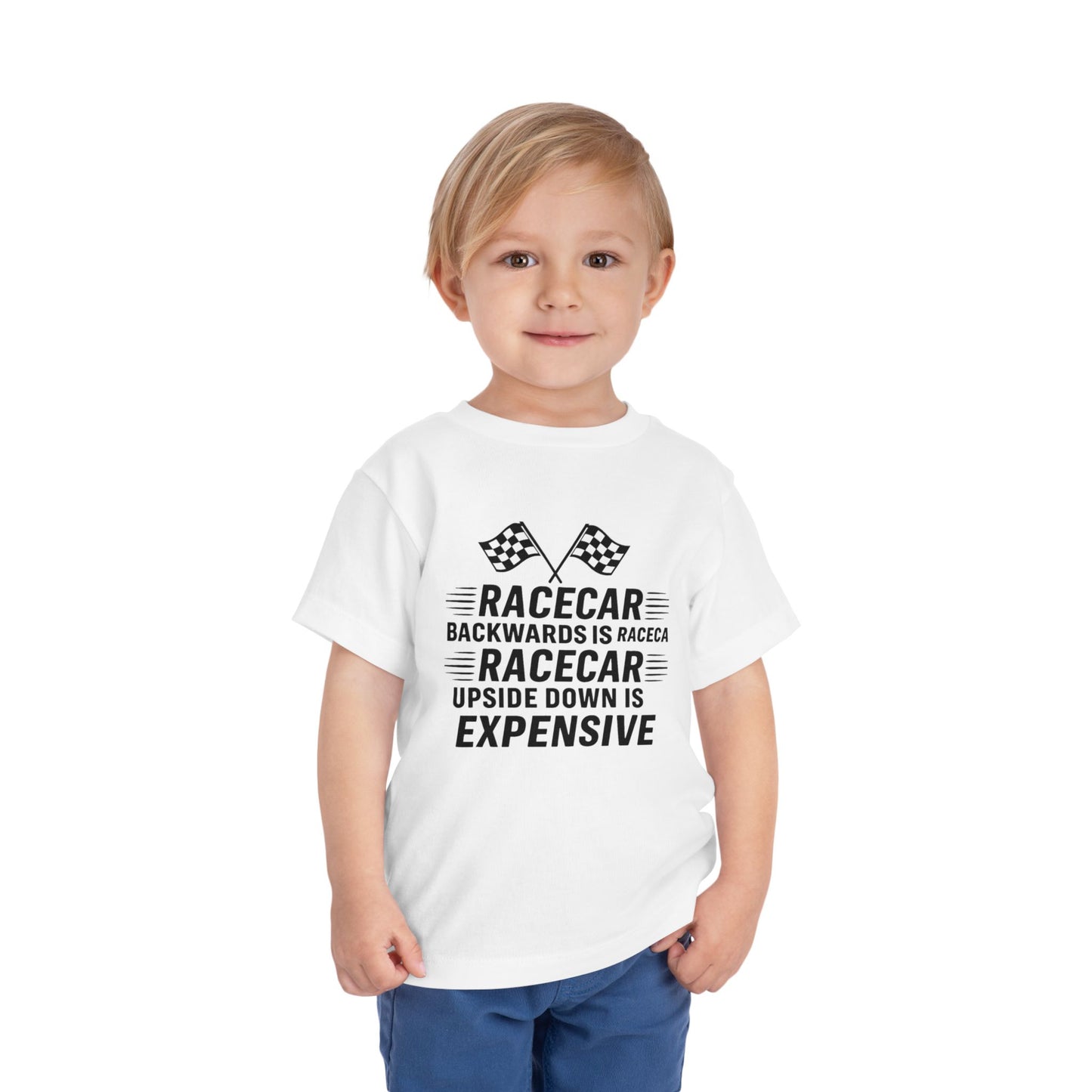 Racecar Backwards Toddler Unisex Short Sleeve Crewneck Tee
