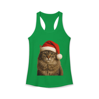 Santa Paws Cat Women's Racerback Tank