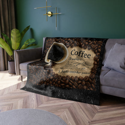 Coffee Definition Crushed Velvet Blanket