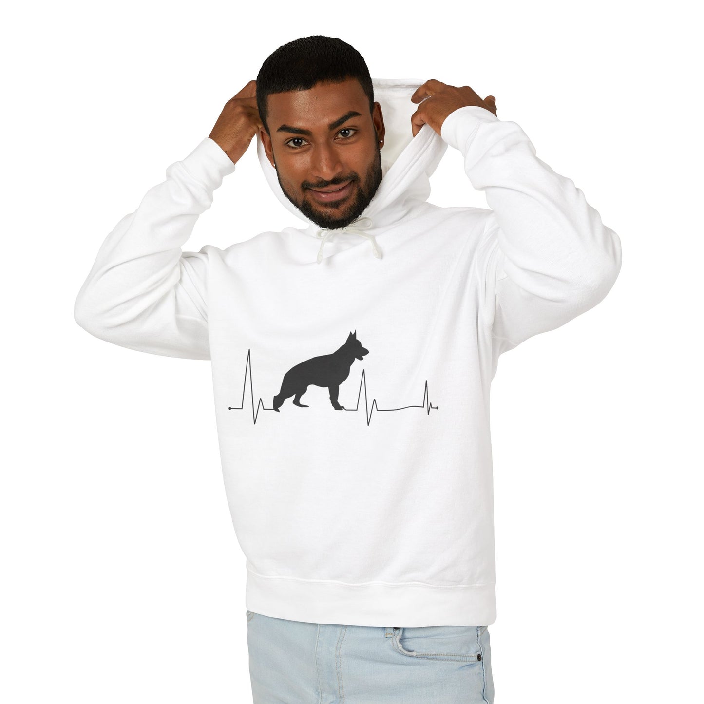 My Heart Beats For German Shepherds Unisex Lightweight Hoodie