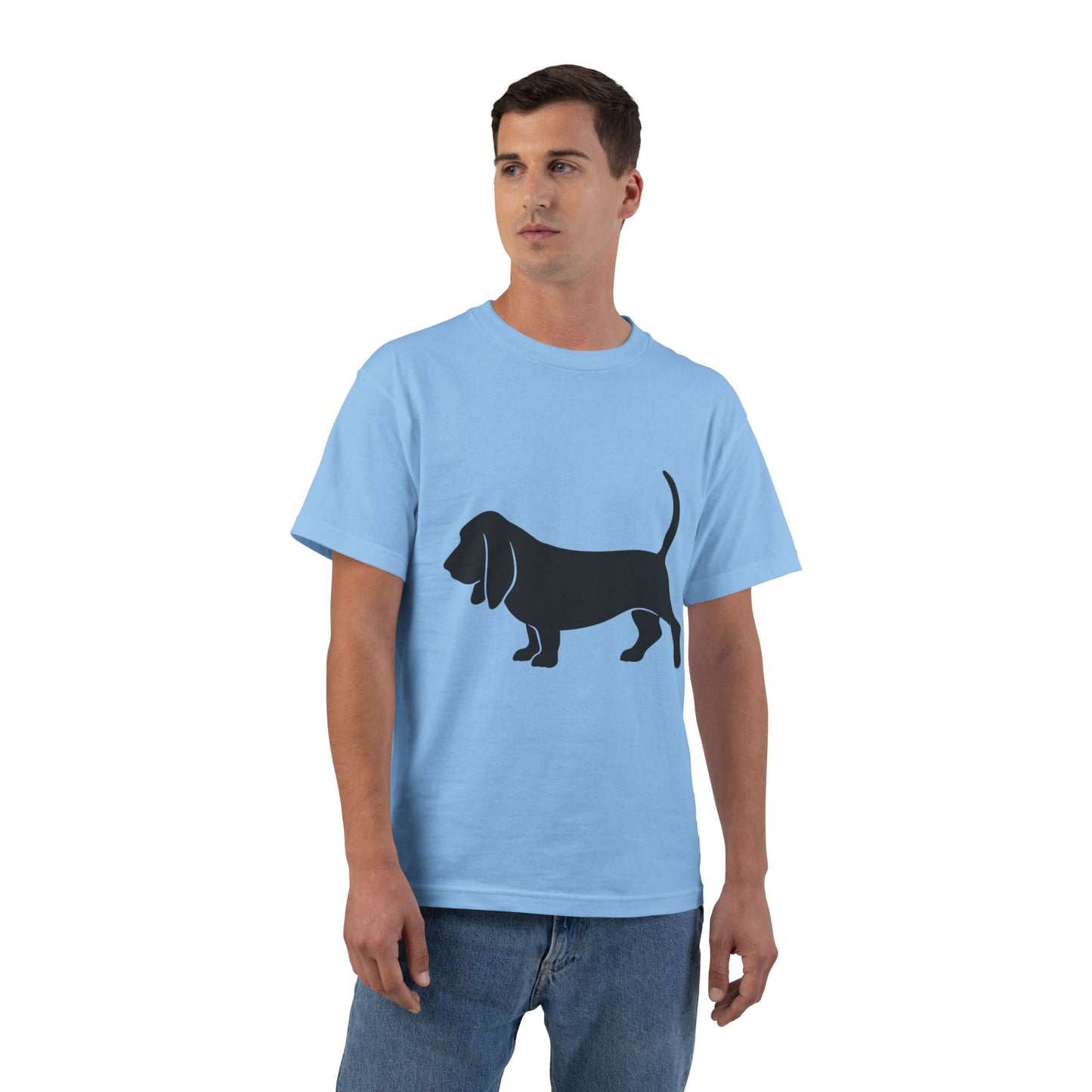 Basset Silhouette Men's Short-Sleeve Crewneck Tee