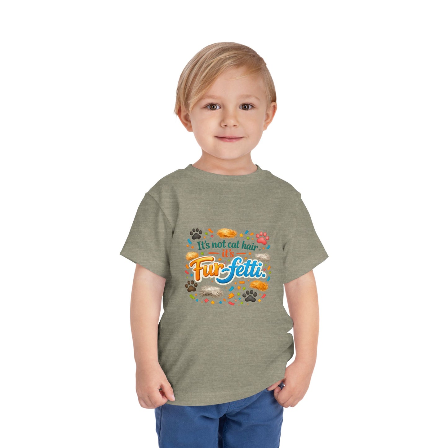 Fur-Fetti Cat Toddler Unisex Short Sleeve Crewneck Tee