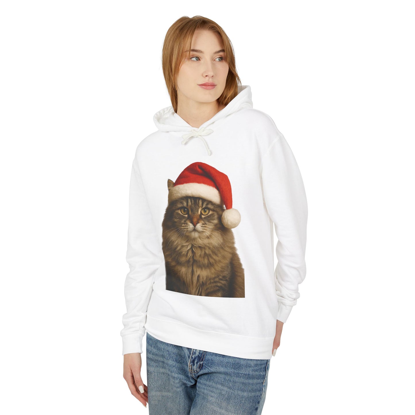 Santa Paws Cat Unisex Lightweight Hoodie