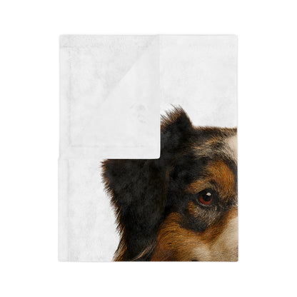 Aussie Head Velveteen Microfiber Blanket