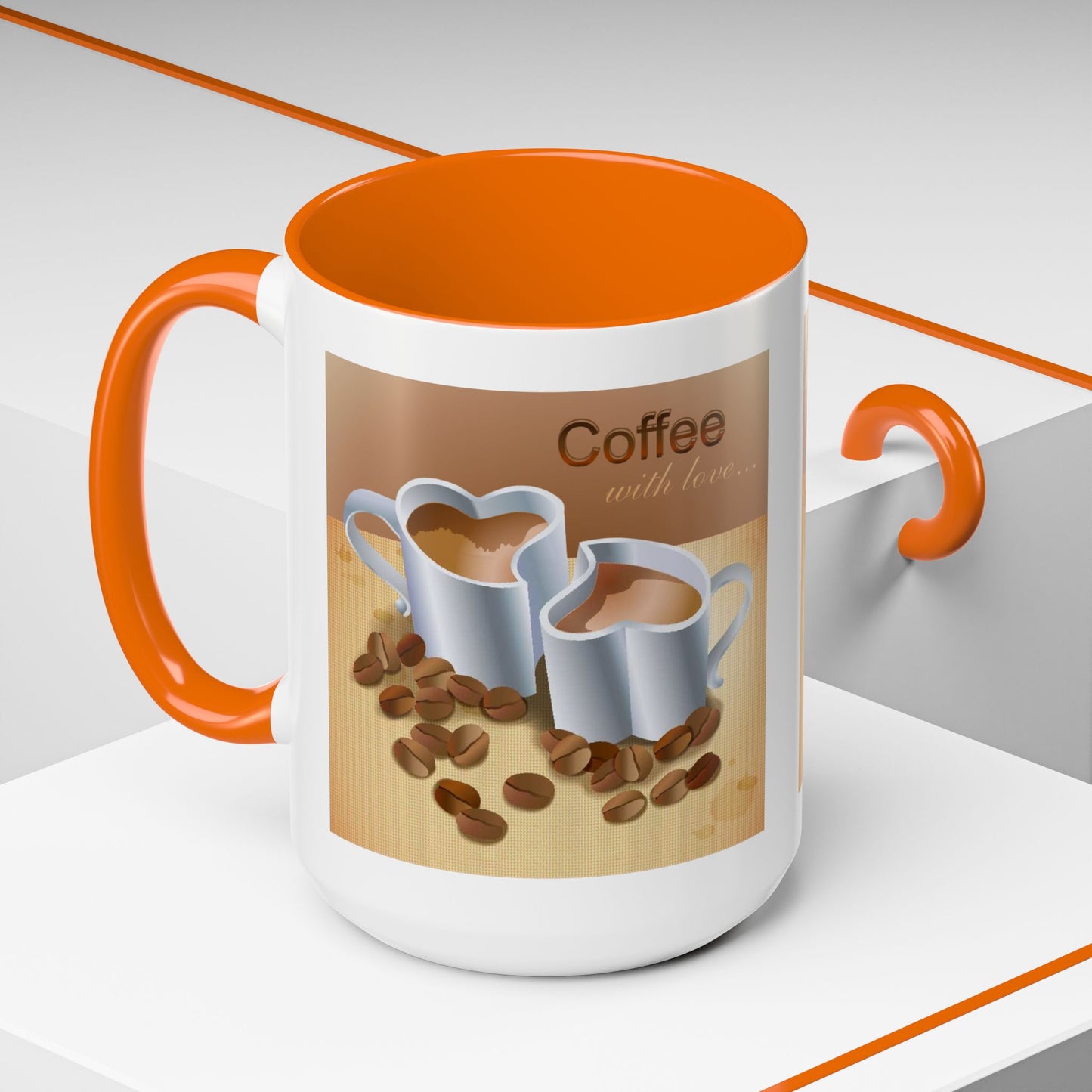 Coffee With Love 2-Tone Coffee Mug