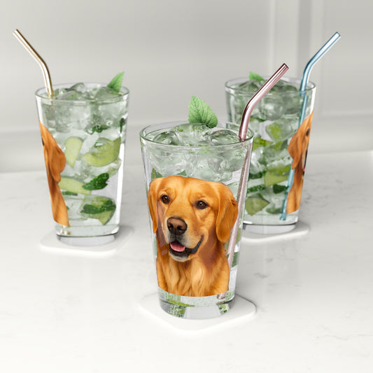 Golden Head Drinking Glass