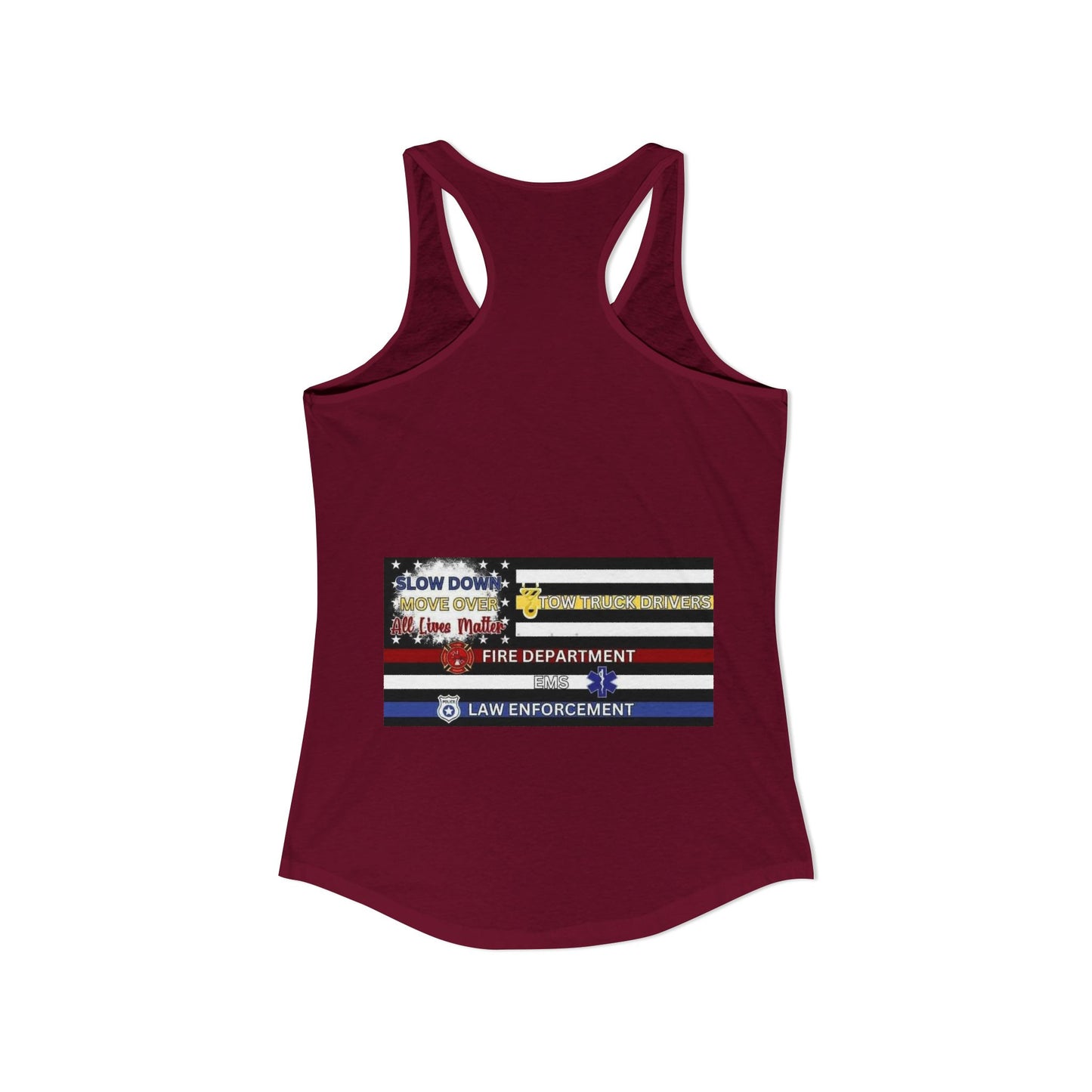 Slow Down Move Over Flag Women's Racerback Tank
