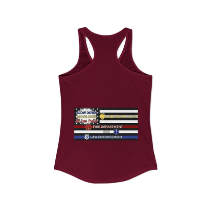 Slow Down Move Over Flag Women's Racerback Tank