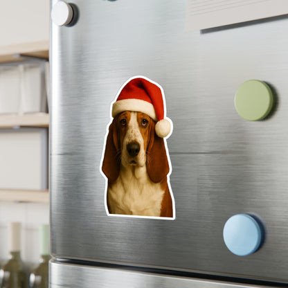 Santa Paws Basset Vinyl Decal