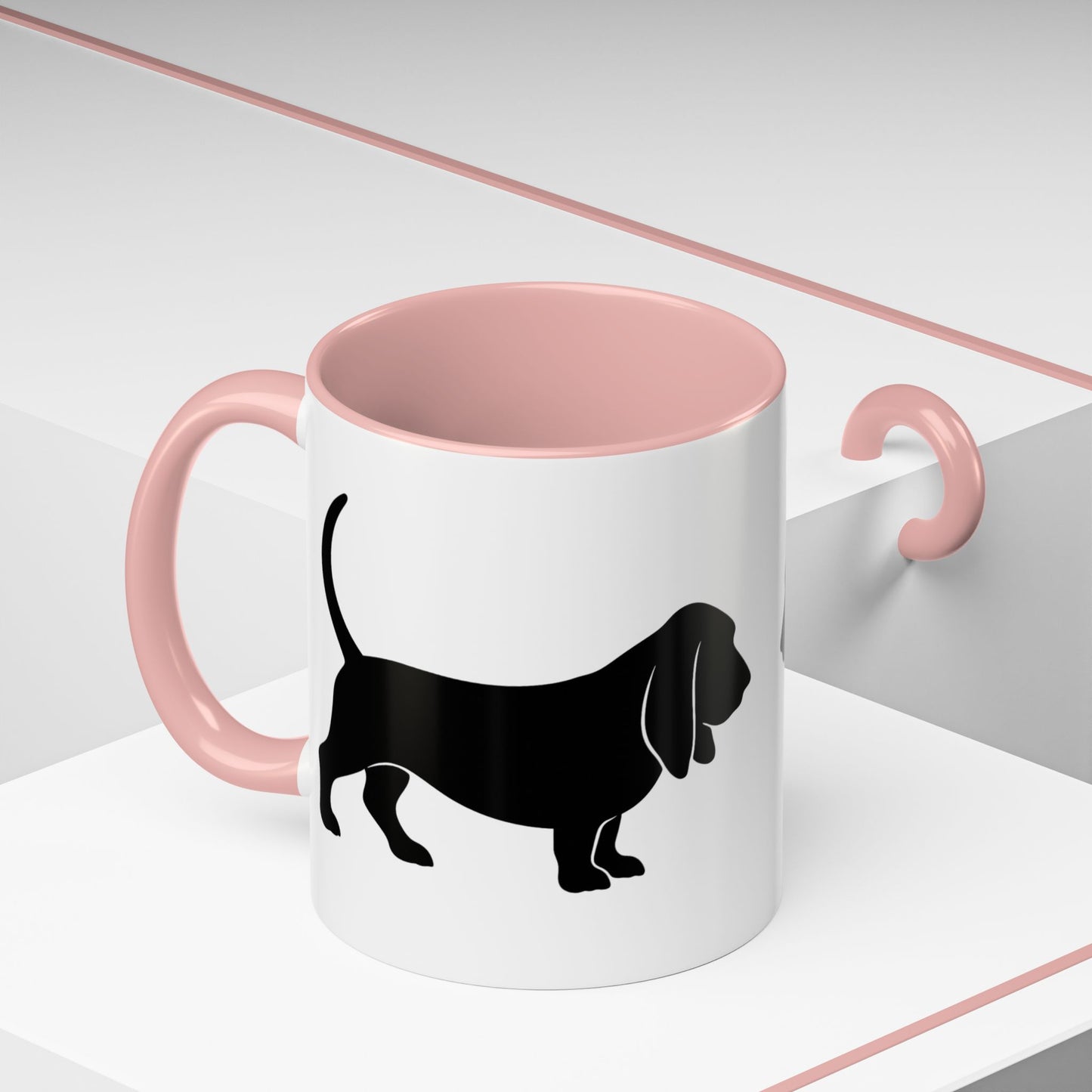 Basset Silhouette 2-Tone Coffee Mug