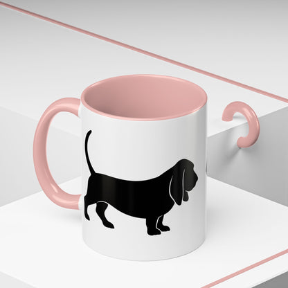 Basset Silhouette 2-Tone Coffee Mug