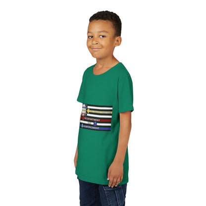 Slow Down Move Over Flag Youth Unisex Short Sleeve Crewneck Tee