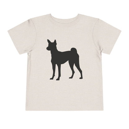 Basenji Silhouette Toddler Unisex Short Sleeve Crewneck Tee