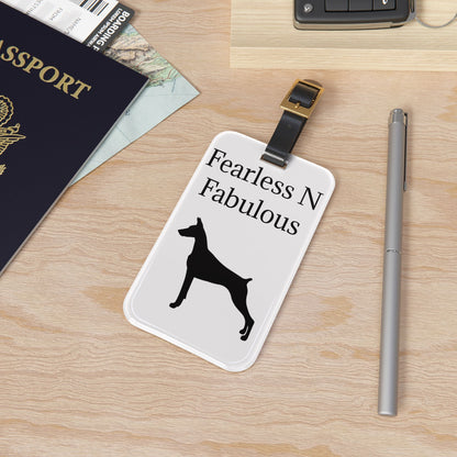 Fearless N Fabulous Leather Strap Luggage Tag