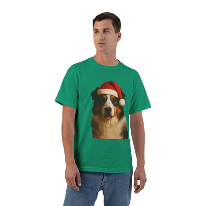 Santa Paws Aussie Men's Short-Sleeve Crewneck Tee